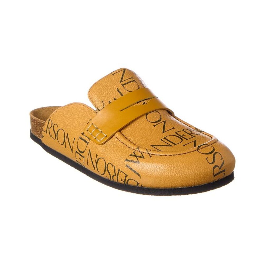 Jw Anderson Logo Leather Mule, Brown
